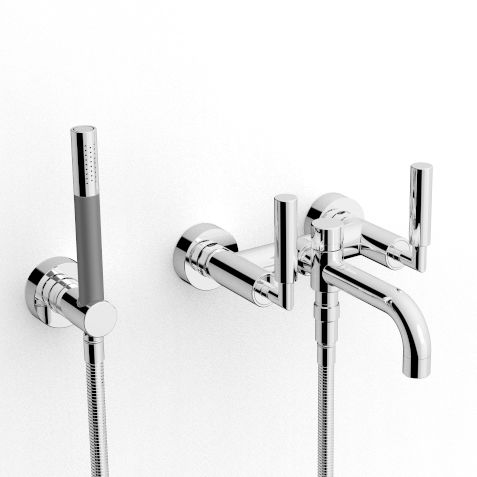 Zweigriffmischer für Badewanne - 4702 GVP-070 - ZAZZERI - wandmontiert / aus verchromtem Metall / für Badezimmer