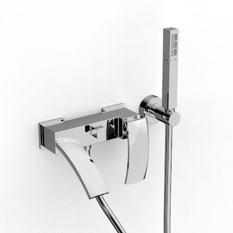 Badewannen-Einhebelmischer - 3901 EVP-040 - ZAZZERI - wandmontiert / aus verchromtem Metall / für Badezimmer