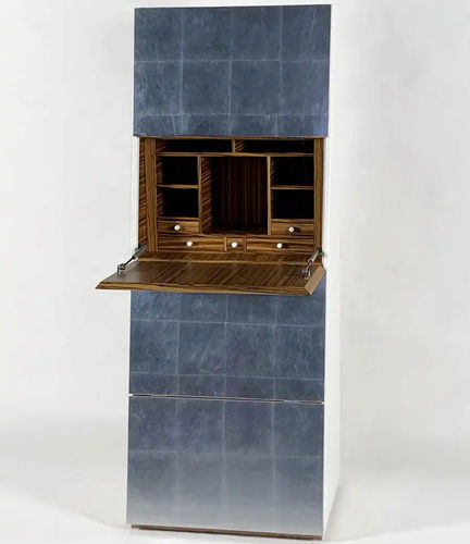 Moderner Barschrank - SLAB - Bernini Gallery - Zebrano / Laminat / mit Flügeltür