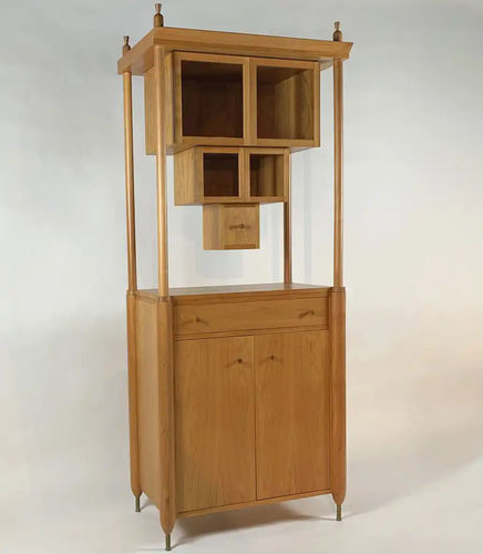 Klassischer Barschrank - GAMBA DI LEGNO - Bernini Gallery - Kirschbaum / Glas / Bronze