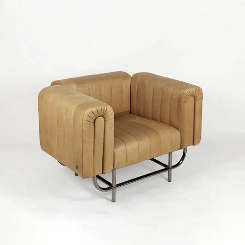 Moderner Sessel - PALMER - Bernini Gallery - Leder / Stahl / beige