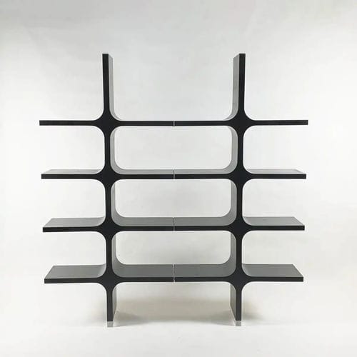 Modernes Regal - 0+1 - Bernini Gallery - Esche / Plexiglas® / schwarz