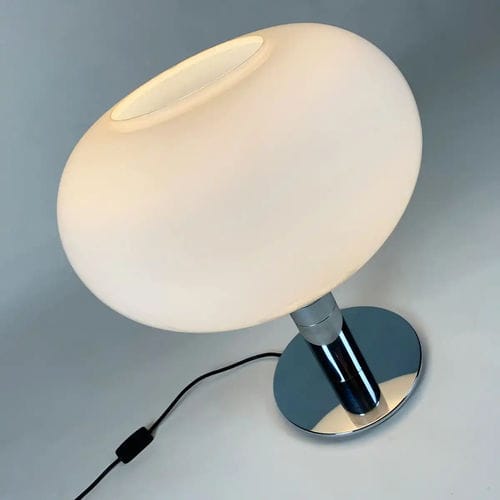 Tischlampe - AM / AS - Bernini Gallery - vernickeltes Messing / Opal / modern