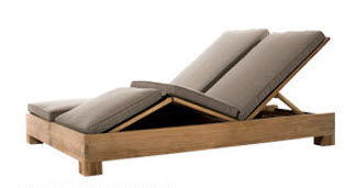 Moderne Sonnenliege - REEDED - SUTHERLAND - Holz / für Garten / Doppelbett
