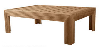 Moderner Couchtisch - REEDED - SUTHERLAND - Teakholz / rechteckig / für Privatgebrauch
