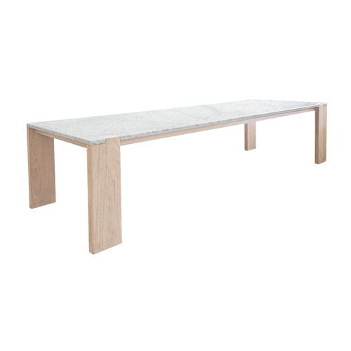 Moderner Tisch - PLATEAU - SUTHERLAND - Marmor / Gestell aus Teakholz / rechteckig
