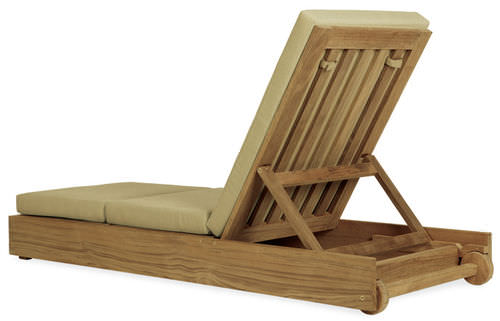 Moderne Sonnenliege - POOLSIDE - SUTHERLAND - Holz / für Garten / verstellbare Rücklehne