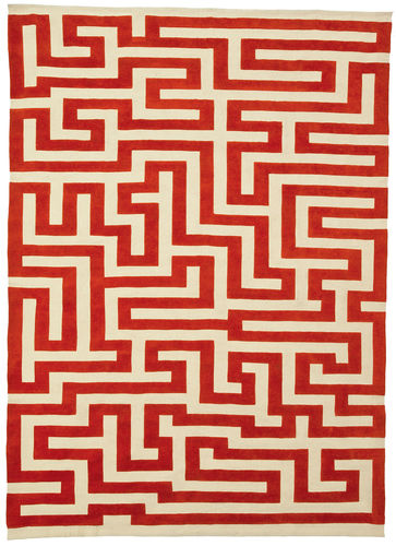 Moderner Teppich - RED MEANDER - Christopher Farr - Motiv / Wolle / rechteckig