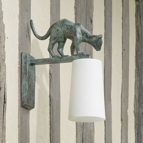 Klassische Wandleuchte - LOLA - Objet Insolite - für Außenbereich / Bronze / Glas