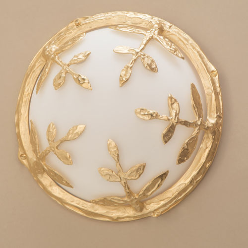 Klassische Wandleuchte - VEGA - Objet Insolite - für Außenbereich / Bronze / Glas
