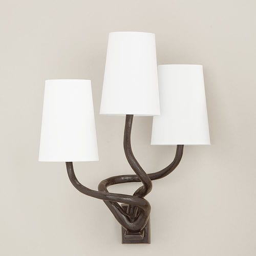 Klassische Wandleuchte - TRIPLE - Objet Insolite - für den Innenraum / Bronze / konisch