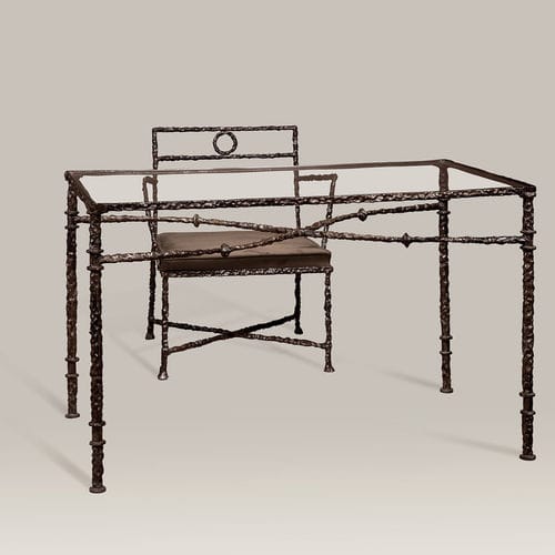 Moderner Esstisch - ROMA X - Objet Insolite - Glas / Gestell aus Bronze / rechteckig