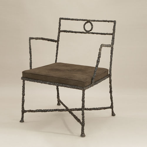 Moderner Sessel - ROMA - Objet Insolite - Stoff / Bronze / mit abnehmbarem Kissen