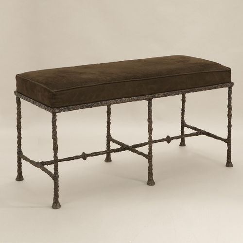 Moderne Polsterbank - ROMA - Objet Insolite - Stoff / Gestell aus Bronze / Metall