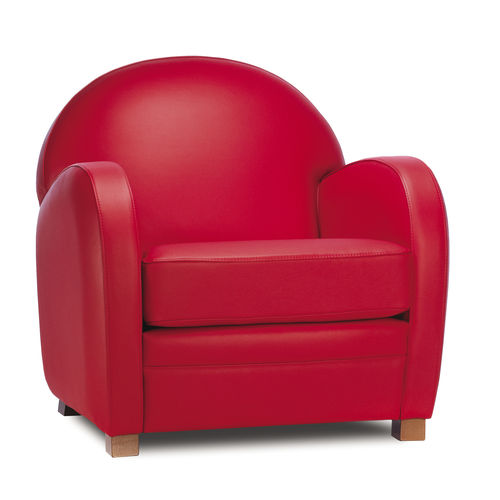 Klassischer Clubsessel - CARDIFF - Neology - Leder / Stoff / rot