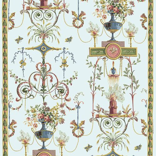 Möbelstoff - TERRACINA ARABESQUE - F. SCHUMACHER & CO. - Motiv / Baumwolle / beige