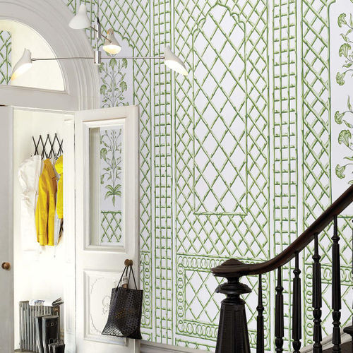 Moderne Tapete - BAMBOO TRELLIS PANEL   - F. SCHUMACHER & CO. - geometrisches Muster / Arabesken / Stoffoptik
