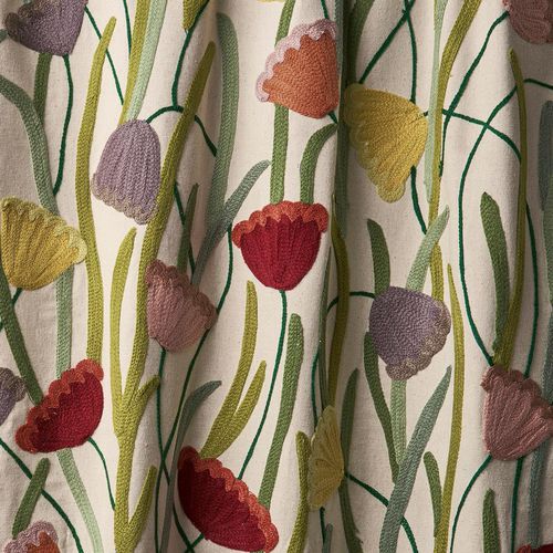 Möbelstoff - DECO FLOWER EMBROIDERY - F. SCHUMACHER & CO. - für Vorhänge / Blumenmotive / Baumwolle