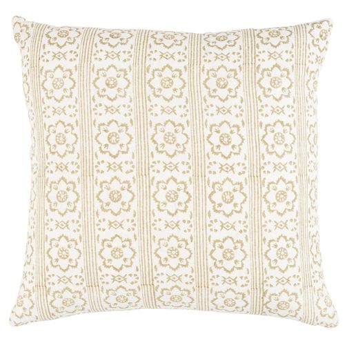 Leinen-Kopfkissen - JACARANDA : SUNDA HAND BLOCKED PRINT - F. SCHUMACHER & CO. - Federn / rechteckig / für Privatgebrauch
