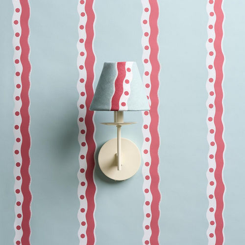 Moderne Tapete - ROUSSEAU STRIPE  - F. SCHUMACHER & CO. - Motiv / Stoffoptik / blau