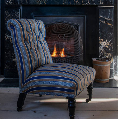 Möbelstoff - AUGUSTE STRIPE  - F. SCHUMACHER & CO. - Streifenmuster / Leinen / beige