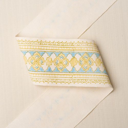 Baumwolle-Randstein - AMIRA HAND BLOCK PRINTED TAPE - F. SCHUMACHER & CO. - linear