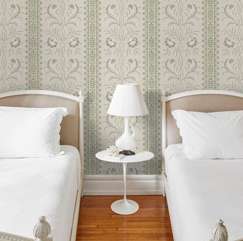 Moderne Tapete - BELL FLOWERS - F. SCHUMACHER & CO. - Vlies / Motiv / Stoffoptik