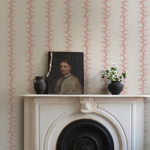 Moderne Tapete - CORAL STRIPE   - F. SCHUMACHER & CO. - Vlies / Naturmotiv / Streifenmuster