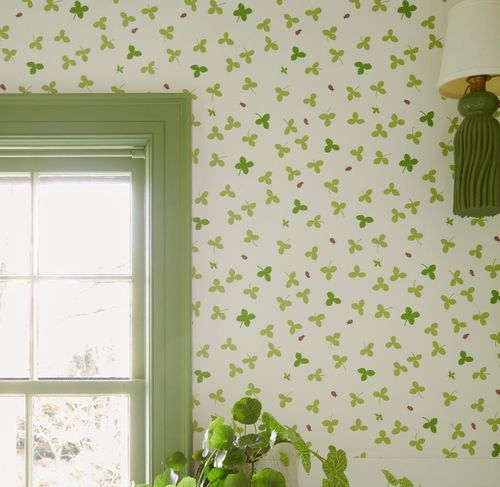 Moderne Tapete - CELIA CLOVER   - F. SCHUMACHER & CO. - Vlies / Naturmotiv / Tiermuster