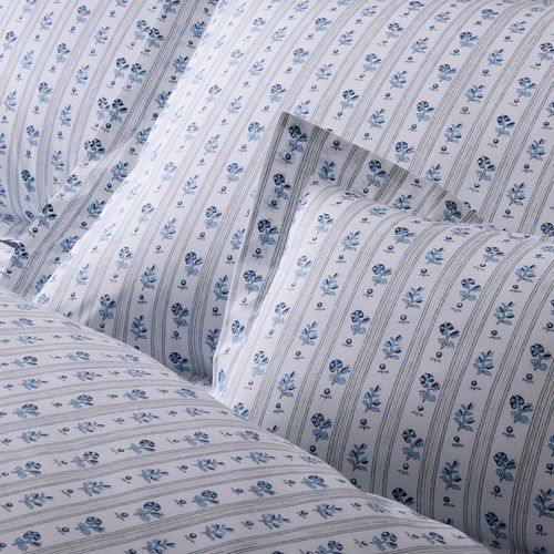 Baumwolle-Bettbezug - CABANON STRIPE   - F. SCHUMACHER & CO. - Blumenmotiv / Streifenmuster