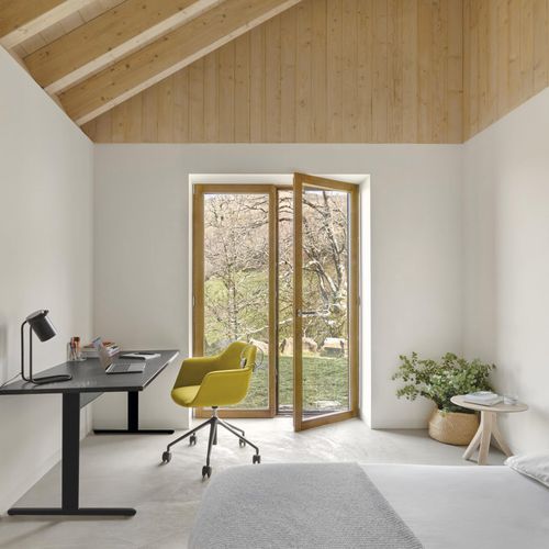 Moderner Arbeitstisch - CONNECT - Andreu World - Aluminium / Gestell aus Aluminium / biegsam