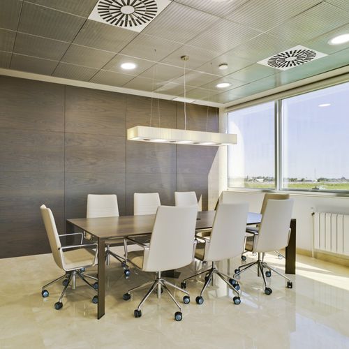 Moderner Besprechungstisch - EXTRA - Andreu World - Eiche / Aluminium / Keramik