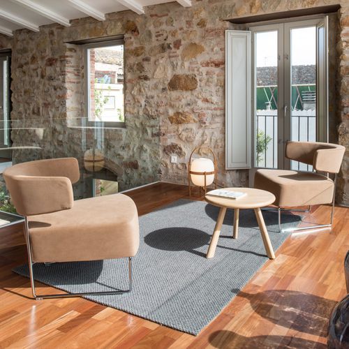 Moderner Beistelltisch - OLIVA  - Andreu World - Eiche / Gestell aus Holz / rund