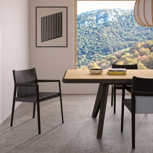 Moderner Besucherstuhl - CASTA - Andreu World - Leder / Esche / Holz