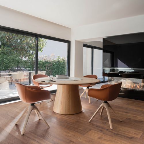 Moderner Stuhl - NEXT - Andreu World - Stoff / Leder / Buche