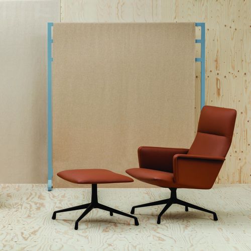 Moderner Sessel - CAPRI  - Andreu World - Stoff / Leder / Holz