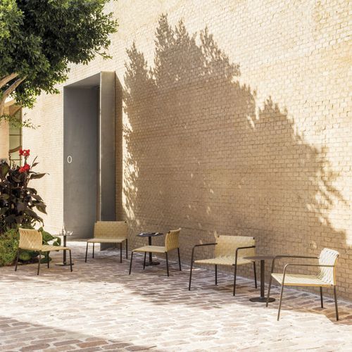Moderner Sessel - COSTA - Andreu World - Stoff / Aluminium / stapelbar