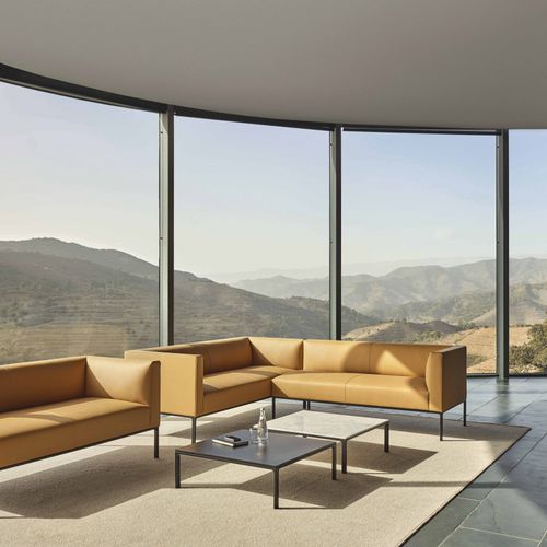 Moderner Couchtisch - RAGLAN - Andreu World - Aluminium / HPL / Stein