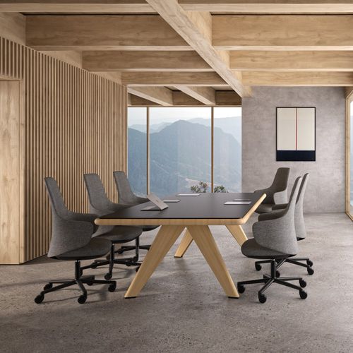 Moderner Tisch - PLANAR - Andreu World - Eiche / Metall / Aluminium
