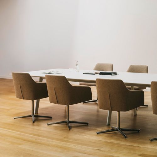Moderner Arbeitstisch - RADIAL  - Andreu World - Eiche / Gestell aus Eiche / rechteckig