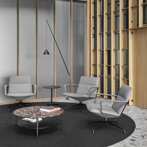 Moderner Couchtisch - RUTA  - Andreu World - Eiche / Gestell aus Metall / rund