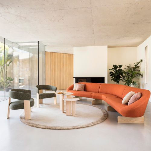 Moderner Sessel - ORU - Andreu World - Stoff / Massivholz / recycelt