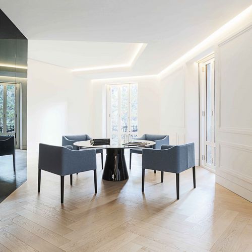 Moderner Besuchersessel - COUVÉ - Andreu World - Stoff / Aluminium / Polster