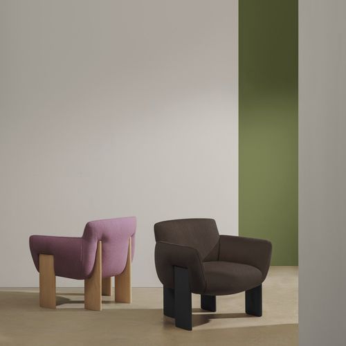 Moderner Sessel - PASCAL - Andreu World - Stoff / Massivholz / Massivholz