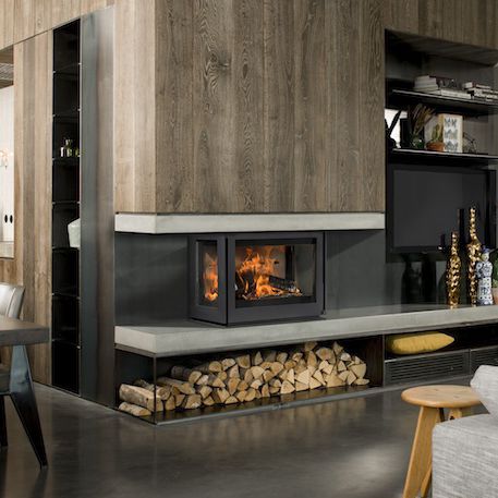 Holzkamin - UNILUX-6 270 - Bellfires - Einbau / Ecken / mit 3 Sichtseiten