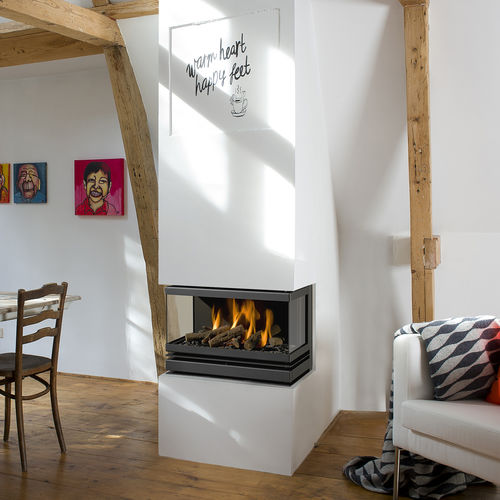 Gaskamin - UNICA-2 - Bellfires - modern / Ecken / geschlossene Feuerstelle