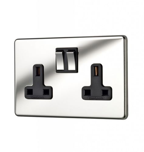 Doppelte Steckdose - INFINITY - Wandsworth - wandmontiert / Unterputz / Metall