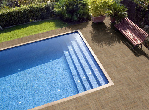 Feinsteinzeugfliesen - REALINK : NEW TEK-POOL ROBLE - REALONDA - matt / für Außenbereich / für Poolrand