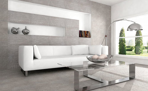 Feinsteinzeugfliesen - REALINK : KIEV GRIS - REALONDA - Relief / für den Innenraum / für Wohnzimmer