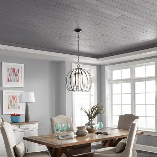 Gips-Zwischendecke - WOODHAVEN WOVEN CHARCOAL - Armstrong ceilings - USA - MDF / Lamellen / für Esszimmer